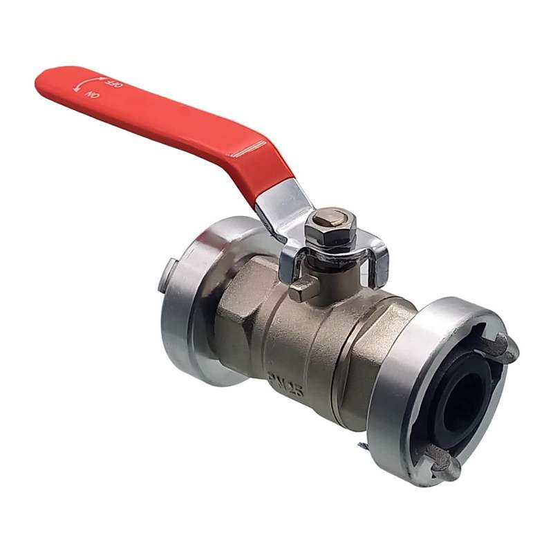 STORZ DN 38 KA 51 Messing Kugelhahn 2-fach Kupplung (PN10)