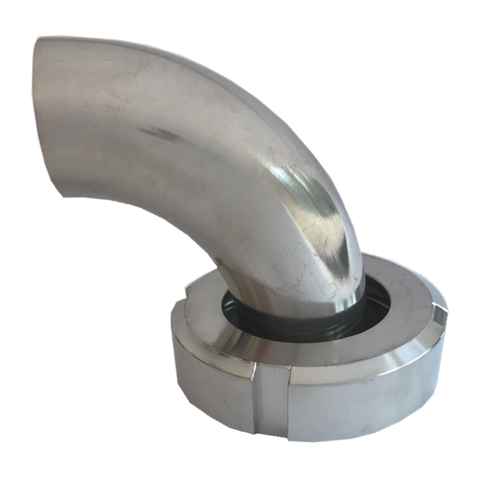 DN 80 Milchrohr Verschraubung DIN 11851 Mutterteil 90° Bogen Kegel Stutzen ÜWM Anschweißende ID x AD 81 x 85 mm - PN 25 bar