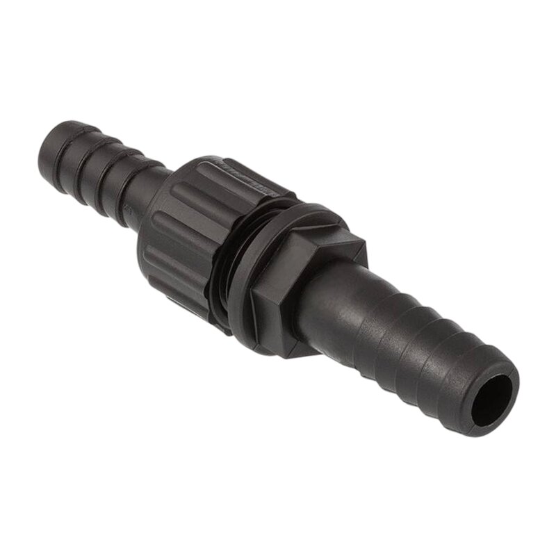 19 x 13 mm Schlauch Verschraubung reduziert 2-fach Stutzen Tülle Pool Teich Garten PP schwarz - PN 6 bar