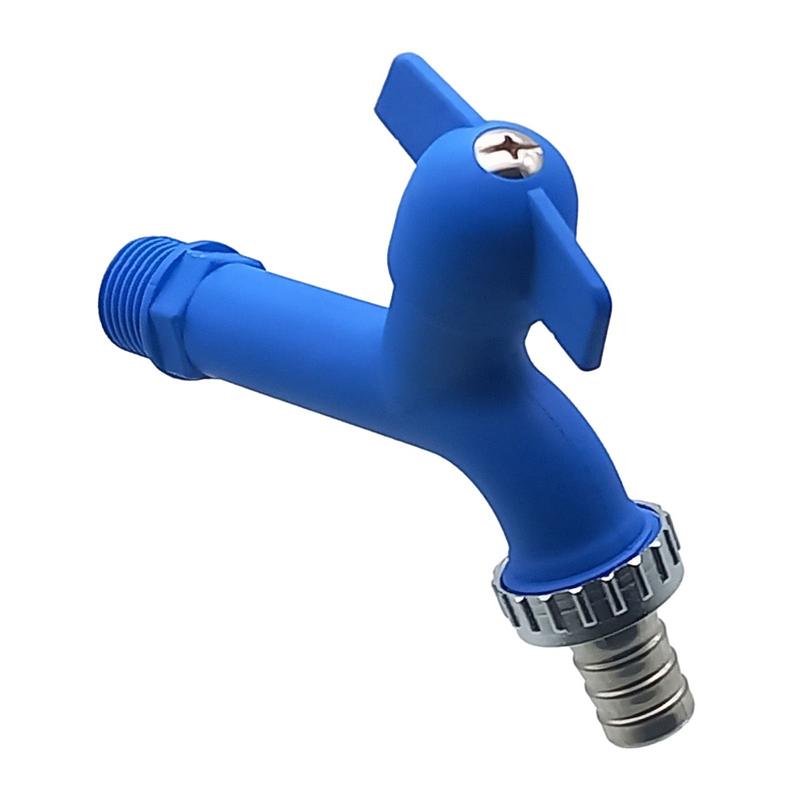 1/2" AG Kunstoff (PA 6) Auslauf Ventil Wasser Hahn Tülle 15 mm KTW - blau