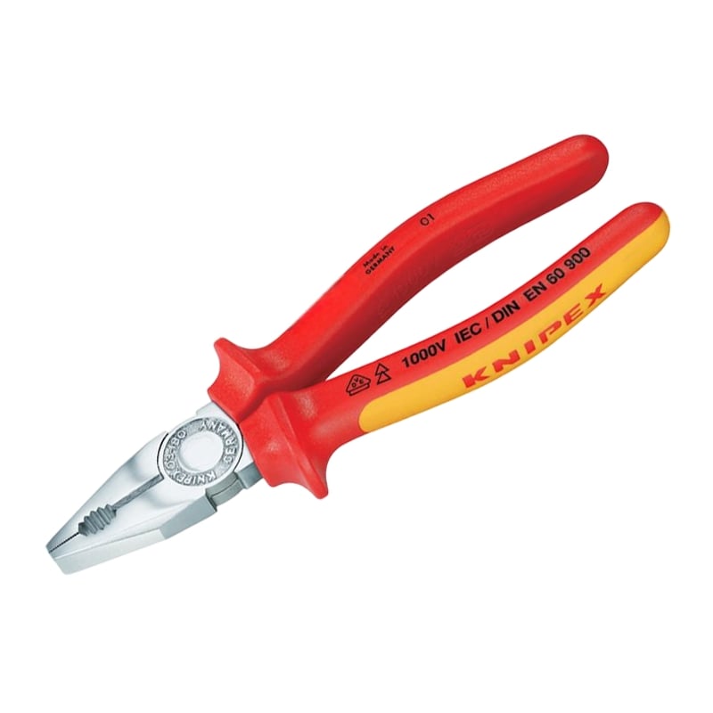 200 mm Kombi Universal Zange VDE verchromt 2K Griffe Knipex