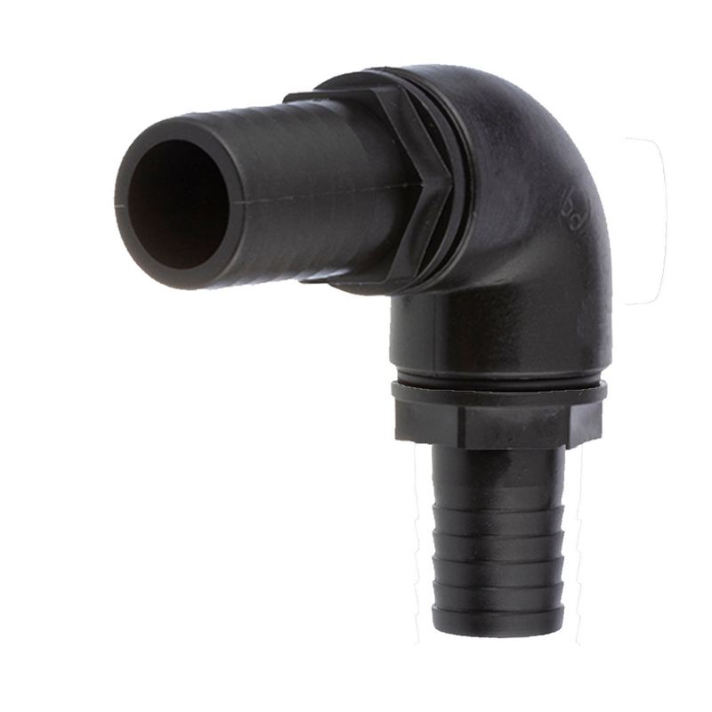 32 x 19 mm Winkel 90° PP Schlauch Verbinder 2-fach Stutzen Tülle Pool Teich Garten schwarz - PN 6 bar