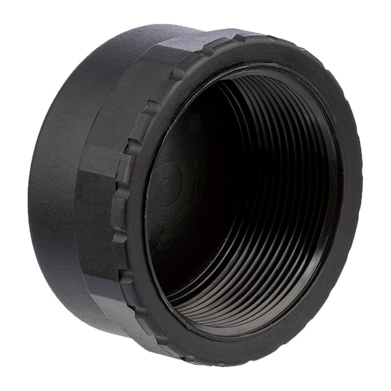 2" PP Gewinde Fitting Kappe schwarz Innengewinde IG Polypropylen - PN 10 bar