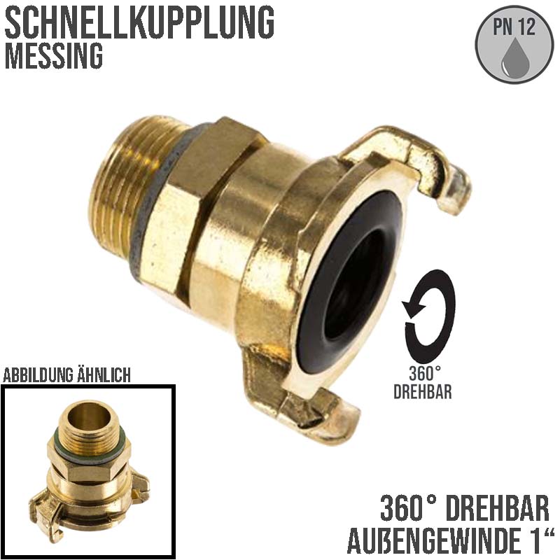 1" Schnellkupplung Gewindestück Innengewinde AG drehbar Messing (GEKA kompatibel) - PN 12 bar