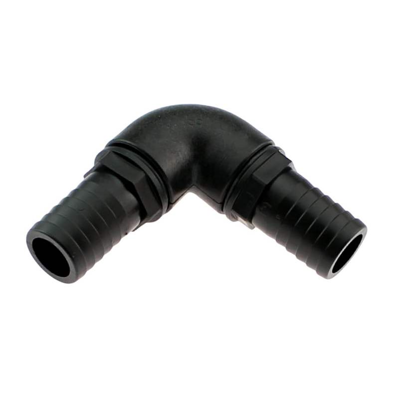 19 mm Winkel 90° PP Schlauch Verbinder 2-fach Stutzen Tülle Pool Teich Garten schwarz - PN 6 bar