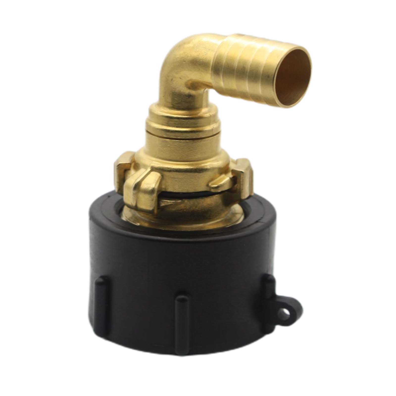 S60 x 6 IBC Adapter auf Schnellanschluss + 90° Kupplung drehbar 1" 25mm Container Tank Zubehör (GEKA kompatibel) 