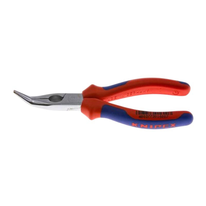 200 mm Flachrund Zange 40° abgewinkelte Backen verchromt 3K Griffe Knipex