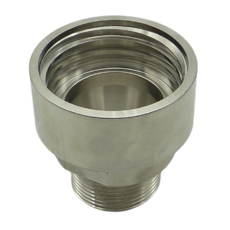 S60 x 6 IBC Adapter mit Außengewinde AG 3" Edelstahl AISI 316 Container Fass Tank Zubehör PN16 bar