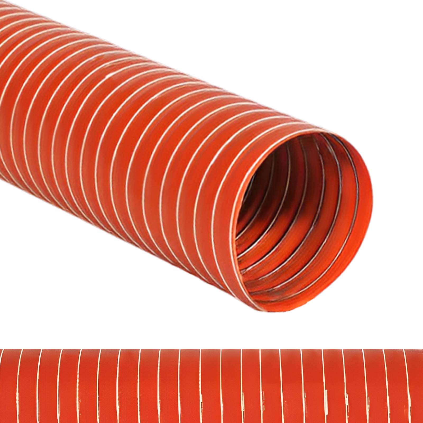 38 mm Silikon Heißluftschlauch rot - einlagig - Wandstärke 0,27 mm - PN 1.4 bar
