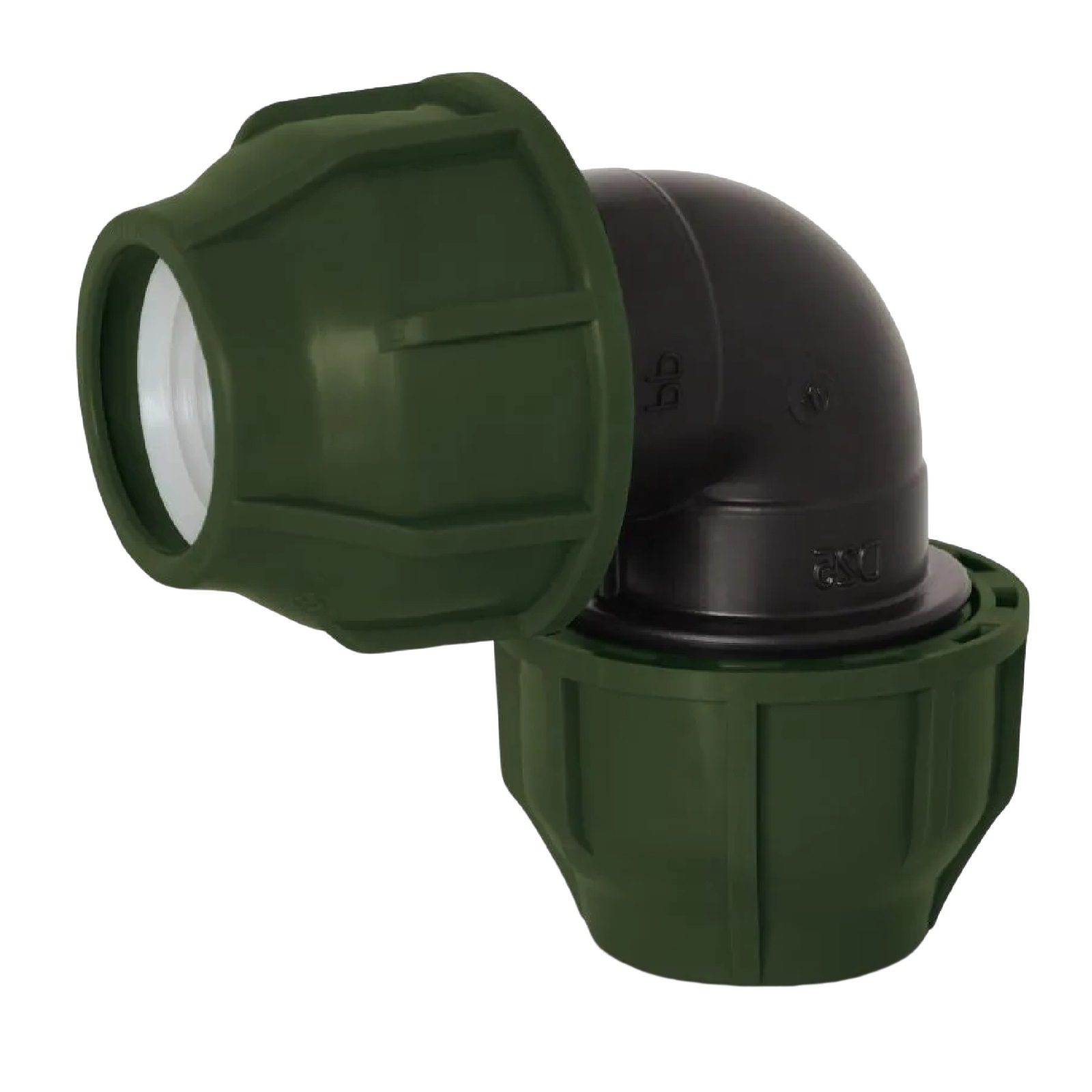 50 mm PE PP Fitting Klemm Verbinder Verschraubung Muffe Rohr Winkel 90° - PN 10 bar