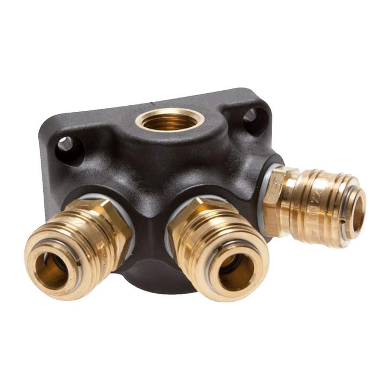 3/4" Wand Verteiler Dose Kunststoff Innengewinde IG auf 3-fach Kupplungdose NW 7,2 Messing