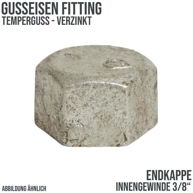 3/8" Gusseisen Temperguss Fitting Nr. 300 Endkappe Innengewinde IG DVGW PN 25 bar