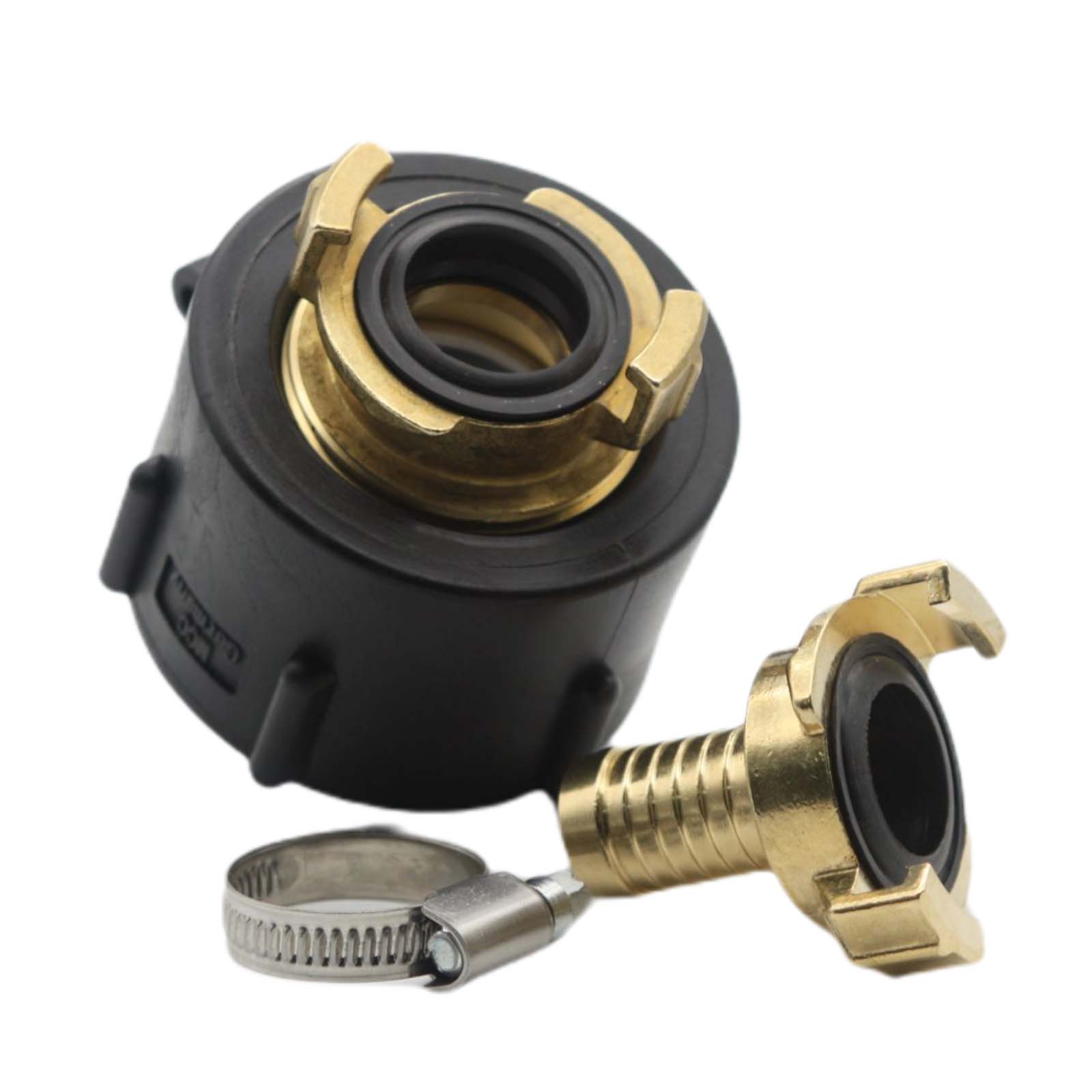 S60 x 6 IBC Adapter auf Schnellanschluss + Kupplung 3/4" 19 mm Container Tank Zubehör (GEKA kompatibel) 
