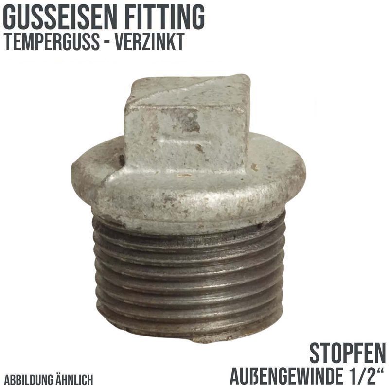 1/2" Gusseisen Temperguss Fitting Stopfen Nr. 290 Außengewinde AG DVGW PN 25 bar