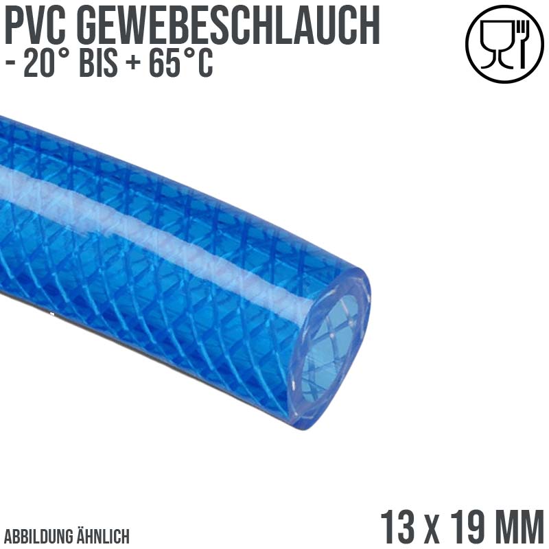 13 x 19 mm Gewebe Druckluft Universal Wasser Luft Kompressor Schlauch blau PN 15 bar