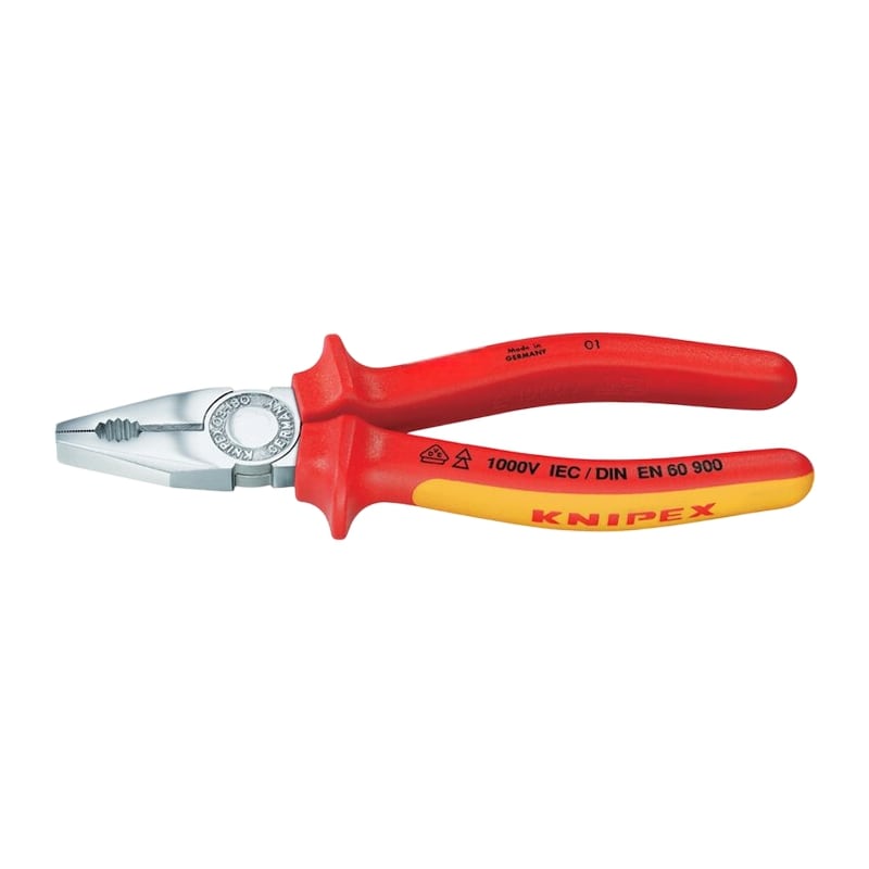 200 mm Kombi Universal Zange VDE verchromt 2K Griffe Knipex