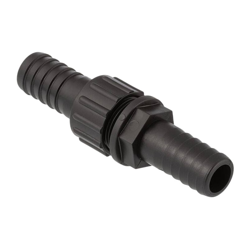 19 mm Schlauch Verschraubung 2-fach Stutzen Tülle Pool Teich Garten PP schwarz - PN 6 bar