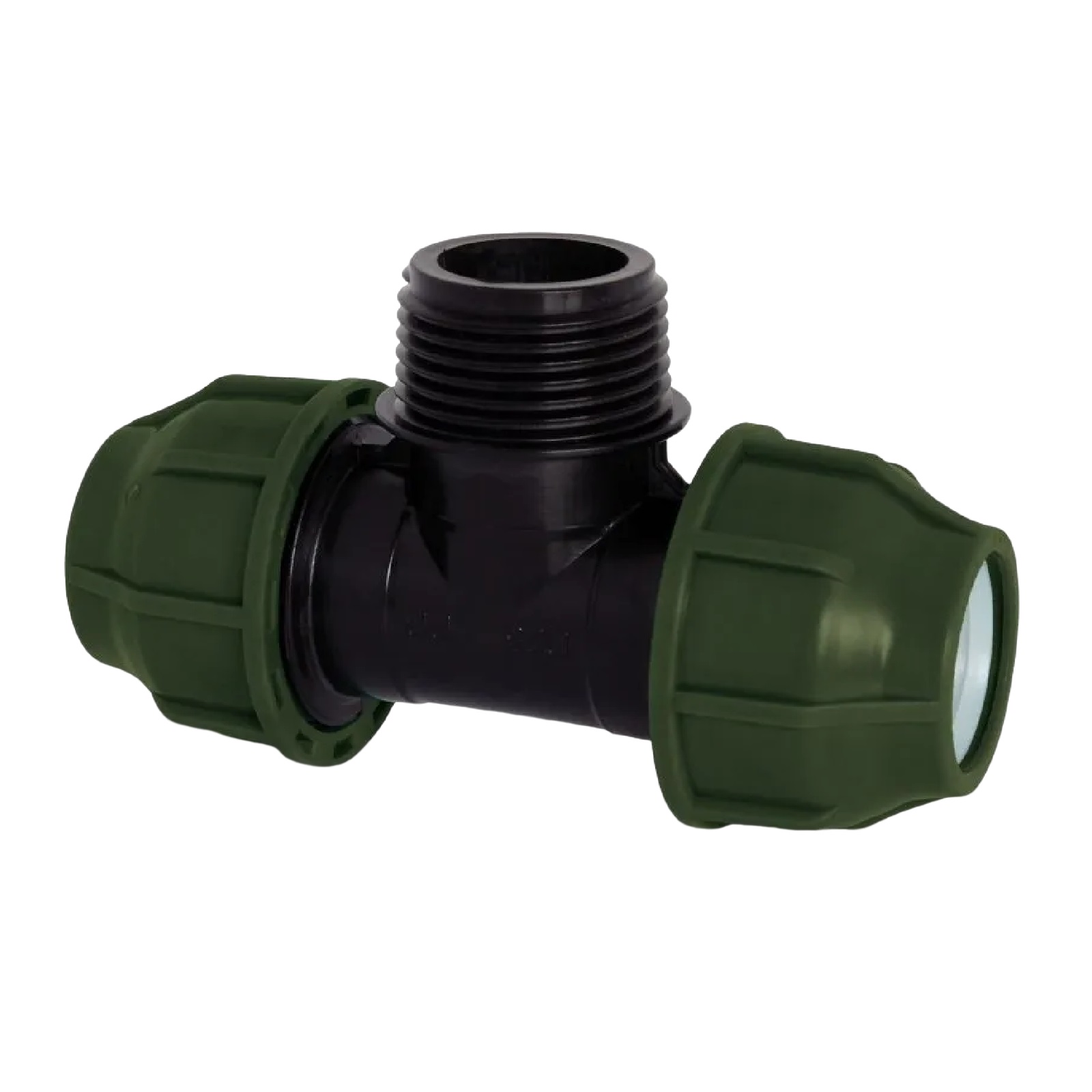 32 mm x 1" PE PP Fitting Klemm Verbinder Verschraubung Rohr T-Stück 90° x AG - PN 10 bar