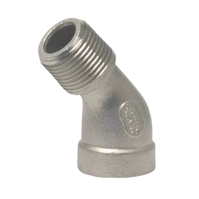3/4" Edelstahl Fitting V4A AISI 316 Nr. 121 - Winkel 45° Innen x Außengewinde IG x AG - PN 10 bar