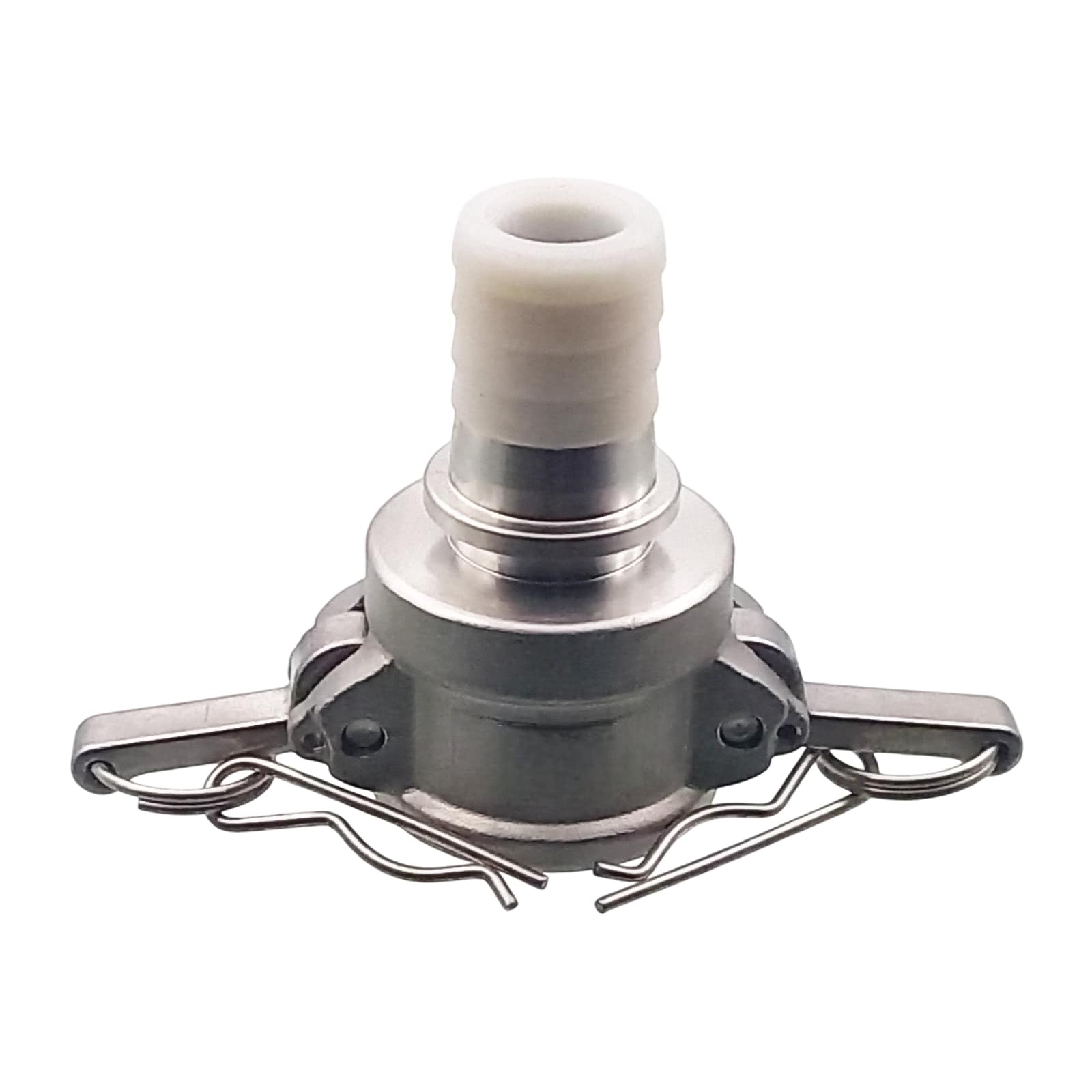 Kamlock Typ C - Mutterteil (91,5 mm) Edelstahl V2A (AISI 316) -> gerillter Stutzen DN 75 mm PFA beschichtet - PN 25 bar