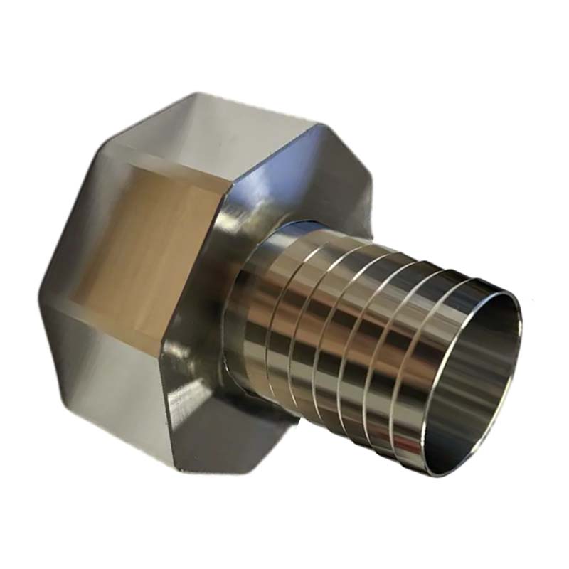 S60 x 6 IBC Adapter Schlauchtülle 38 mm 1 1/2" Edelstahl AISI 316 Container Fass  PN 16 bar