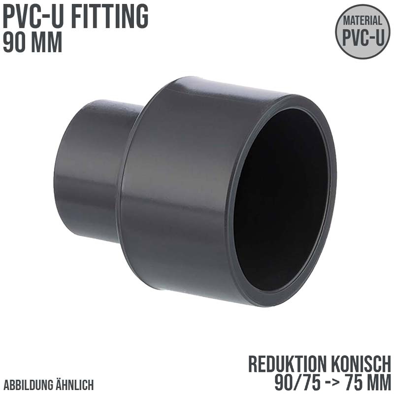 90 x 75 x 75 mm PVC Klebe Fitting Reduktion Reduzierer konisch Muffe Verbinder - PN 16 bar