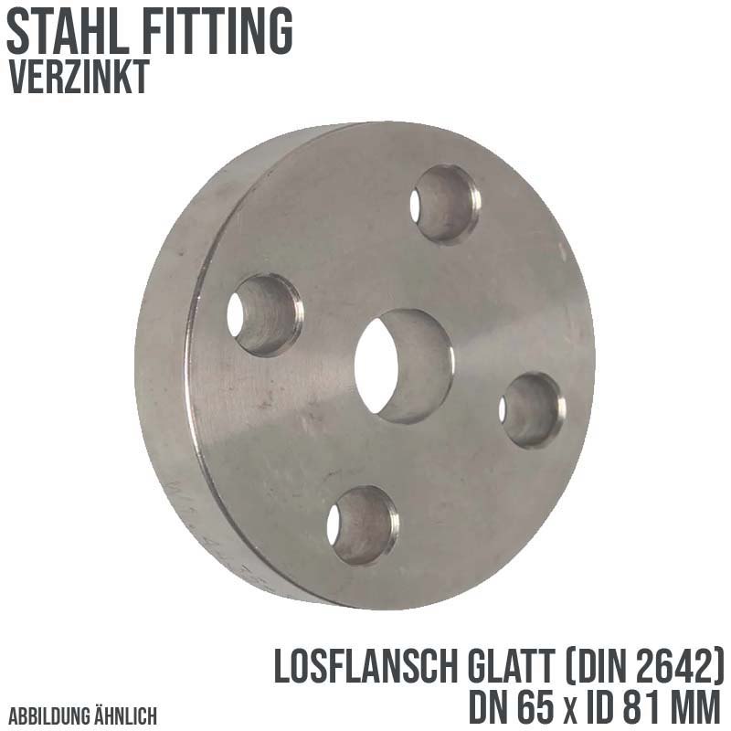 DN 65 Los Flansch glatt Stumpfschweißung Stahl verzinkt DIN 2642 - PN 10 bar