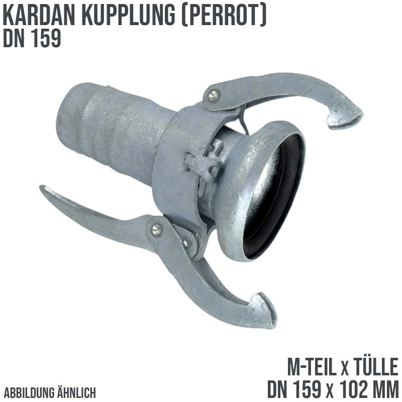 DN 159 Kardan Perrot Kupplung M-Teil mit Tülle Stutzen 102 mm Gülle Schlamm Schlauch