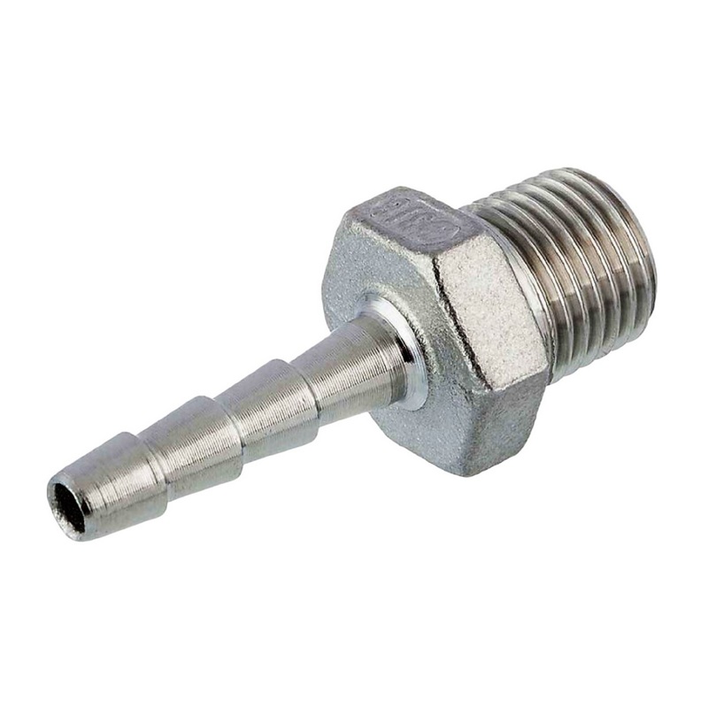 8 mm x 1/4" Zoll Schlauch Tülle Stutzen Außengewinde AG Nippel Edelstahl AISI 316 VA  Fitting - PN 20 bar