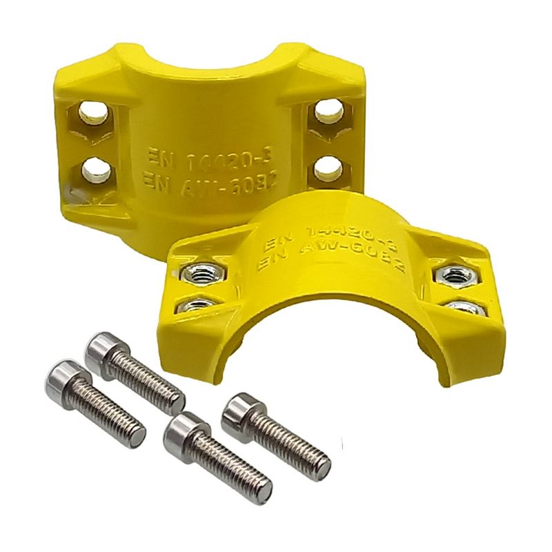 DN 32 Klemmschale Aluminium gelb Spannbereich 43 - 46 mm für Schlauch ID x AD 32 x 44 mm - PN 25 bar