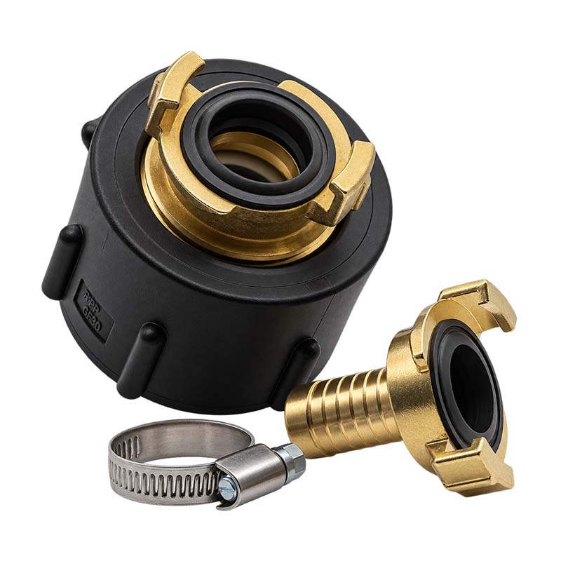 S60 x 6 IBC Adapter auf Schnellanschluss + Kupplung 3/4" 19 mm Container Tank Zubehör (GEKA kompatibel)