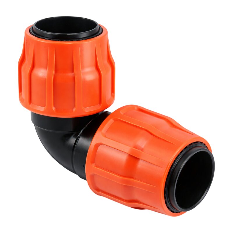 102 mm PE PP Fitting Layflat Klemm Verbinder Winkel 90° Kupplung Flach Schlauch - PN 6 bar