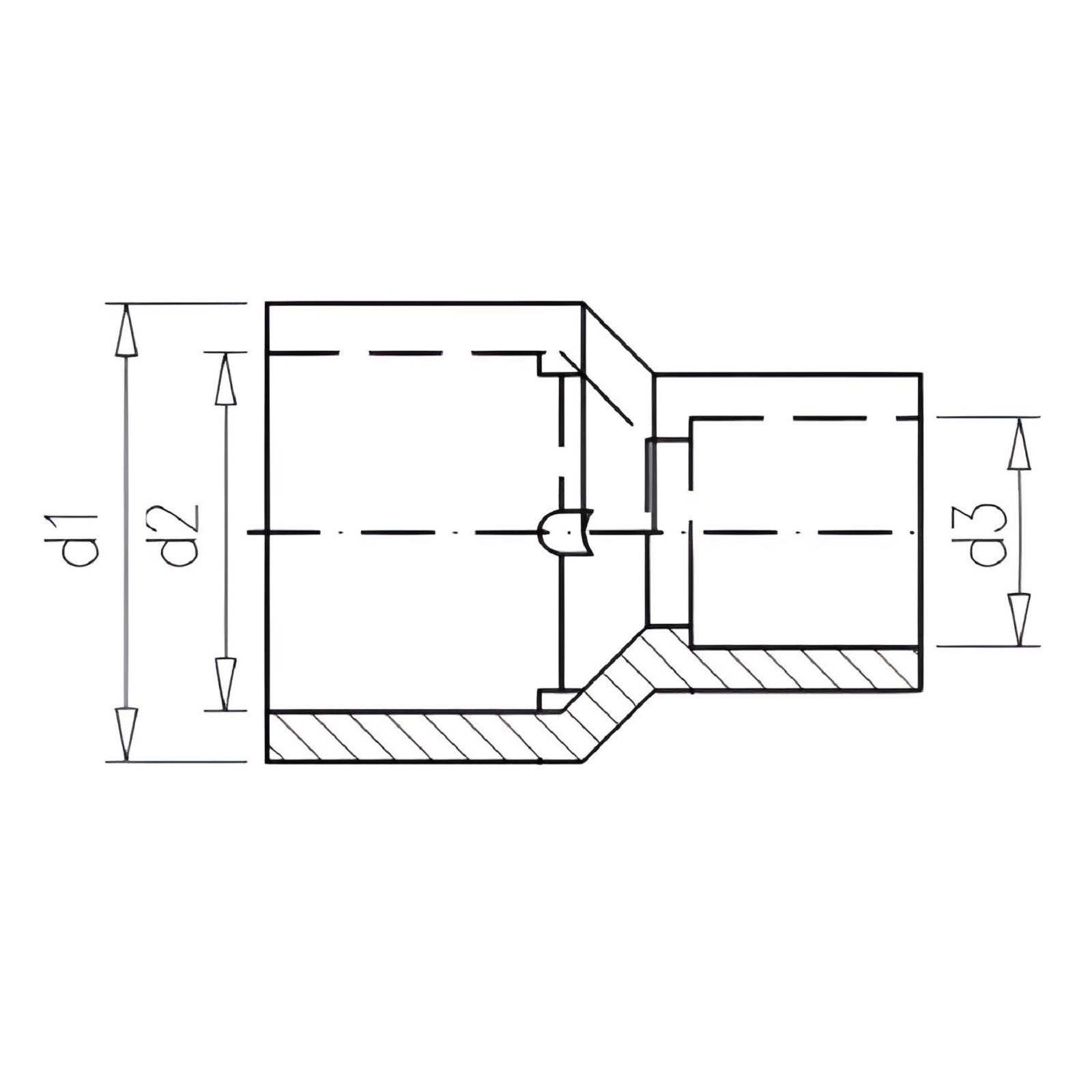 50 x 40 x 40 mm PVC Klebe Fitting Reduktion Reduzierer konisch Muffe Verbinder - PN 16 bar