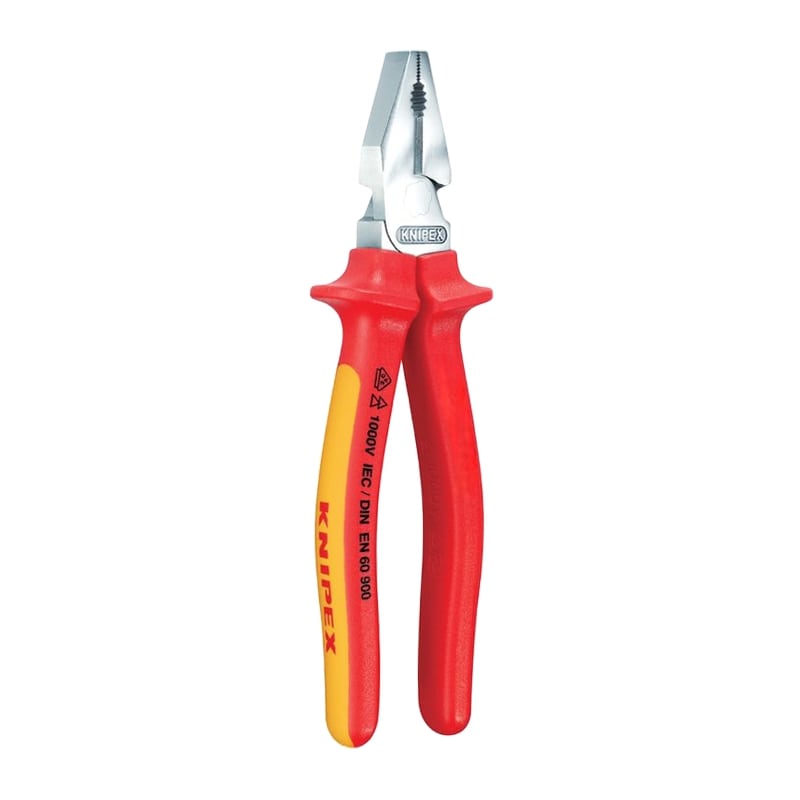 225 mm Kraft Kombi Universal Zange VDE verchromt 2K Griffe Knipex