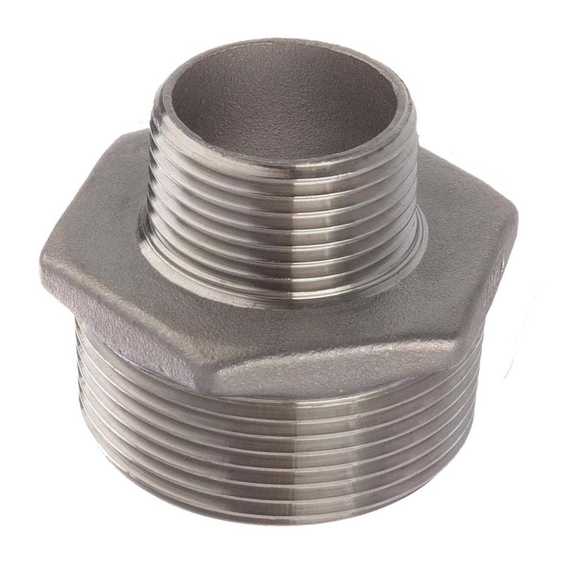 1/2" Edelstahl Fitting V4A AISI 316 Nr. 245 - Reduktionsnippel Außen x Außengewinde AG - 1/2 "x 1/4" - PN 16 bar