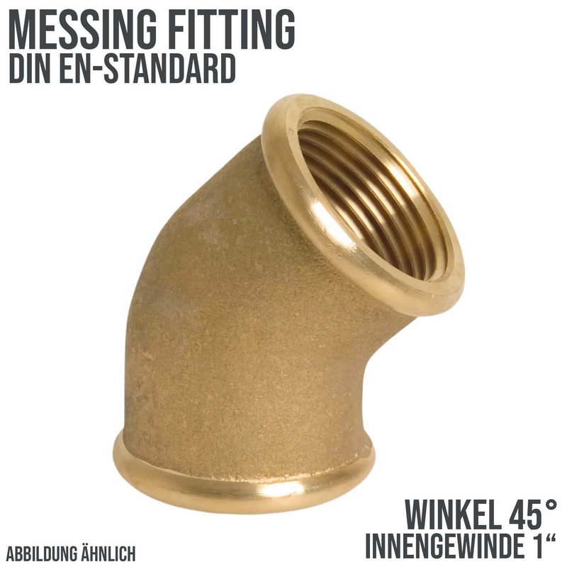 1" Winkel 45° Nr. 120 Innen x Innengewinde IG Messing Fittings PN 40 bar