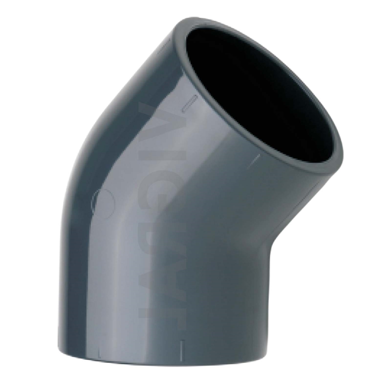400 mm PVC Klebe Fitting Winkel 45° Muffe Verbinder - PN 10 bar