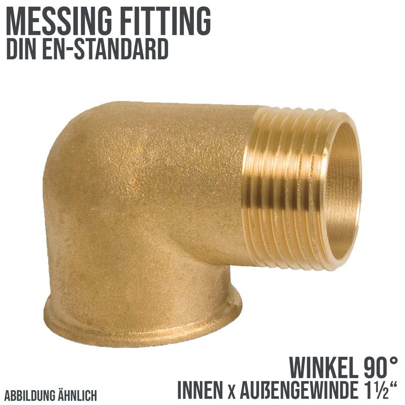 2" Winkel 90° Nr. 92 Innen x Außengewinde IG x AG Messing Fittings PN 30 bar