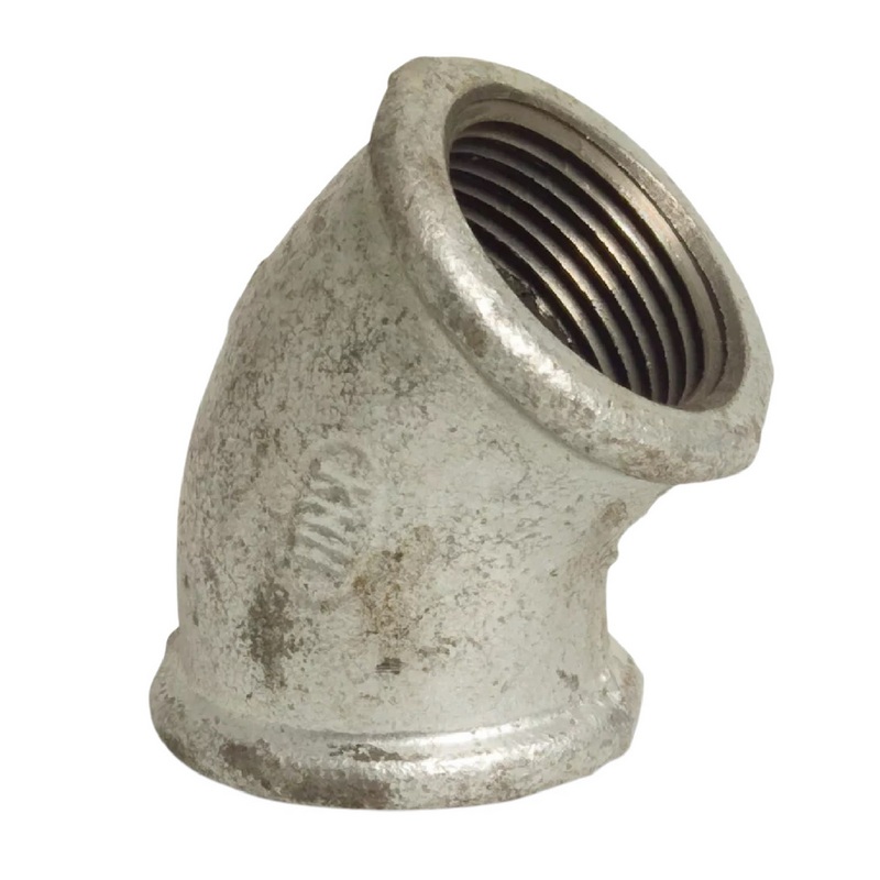 3" Gusseisen Temperguss Fitting Nr. 120 Winkel 45° Innengewinde IG DVGW PN 25 bar