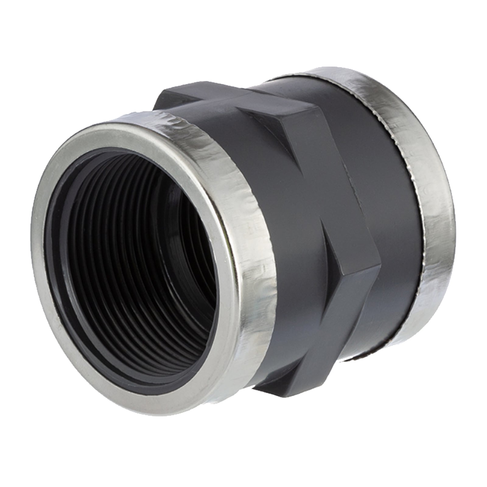 1/2" PVC Fitting Gewinde Muffe 2-fach Innengewinde verstärkt Verbinder - PN 16 bar