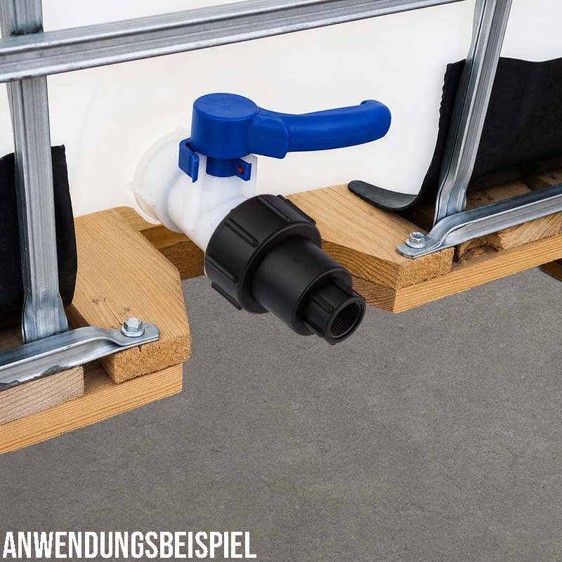 S60 x 6 IBC Adapter drehbares Innengewinde IG 1/2" Container Fass Tank Zubehör PN10 bar