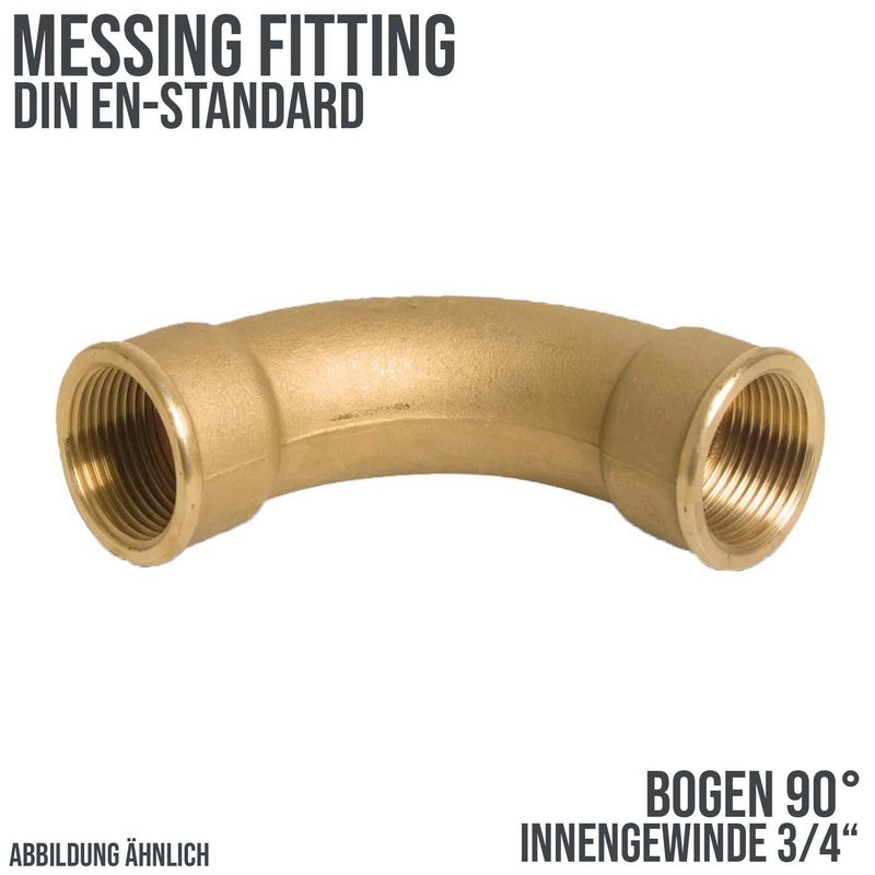3/4" Bogen 90° Nr. 2 Innen x Innengewinde IG Messing Fittings PN 40 bar