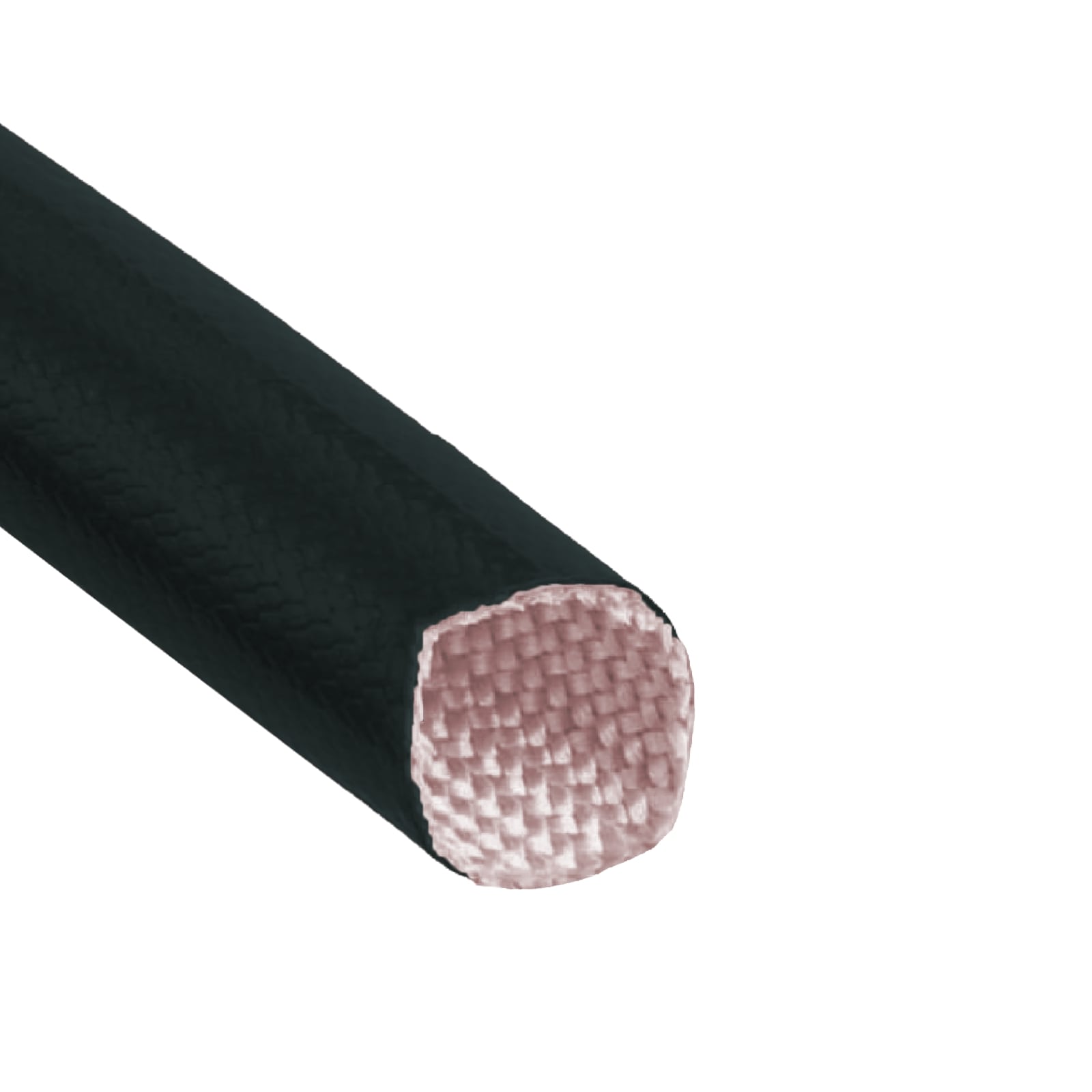 50 x 3,7 mm Feuer Flamm Brand Schutz Schlauch Silikon Fiberglas DN schwarz EN 45545 DIN5510-2 - 20 m