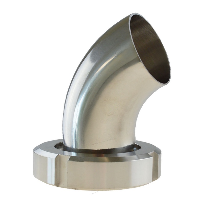 DN 80 Milchrohr Verschraubung DIN 11851 Mutterteil 45° Bogen Kegel Stutzen ÜWM Anschweißende ID x AD 81 x 85 mm - PN 25 bar