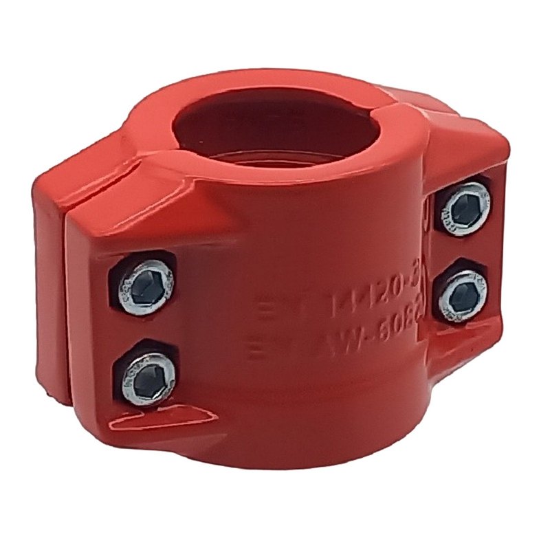DN 19 Klemmschale Aluminium rot Spannbereich 30 - 33 mm für Schlauch ID x AD 19 x 31 mm - PN 25 bar