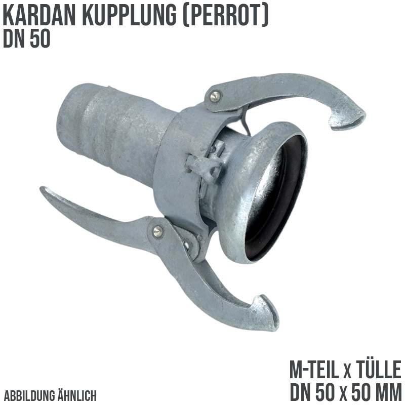 DN 50 Kardan Perrot Kupplung M-Teil mit Tülle Stutzen 50 mm Gülle Schlamm Schlauch