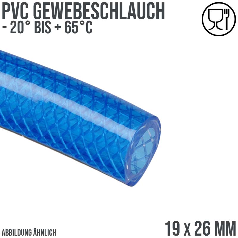 19 x 26 mm Gewebe Druckluft Universal Wasser Luft Kompressor Schlauch blau PN 11 bar