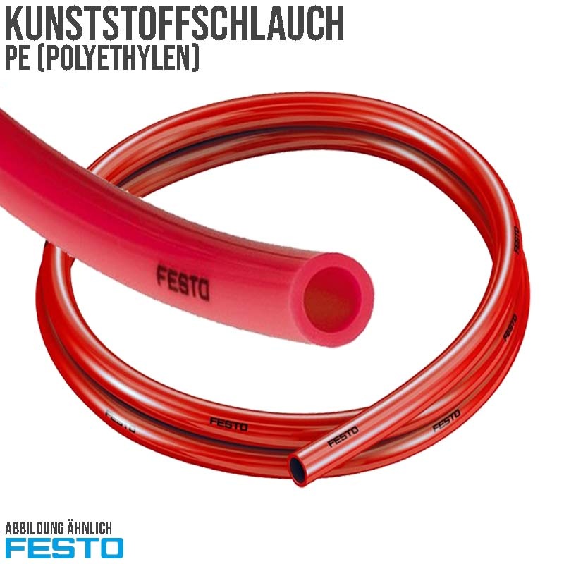 16 x 10,8 mm PE Kunststoff Pneumatik Druckluft Wasser Schlauch PEN rot (551479) - PN 10 bar