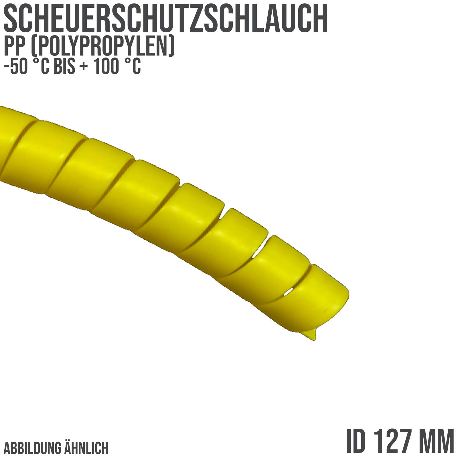 127 x 6,5 mm PP Scheuer Schutz Bündel Schlauch gelb