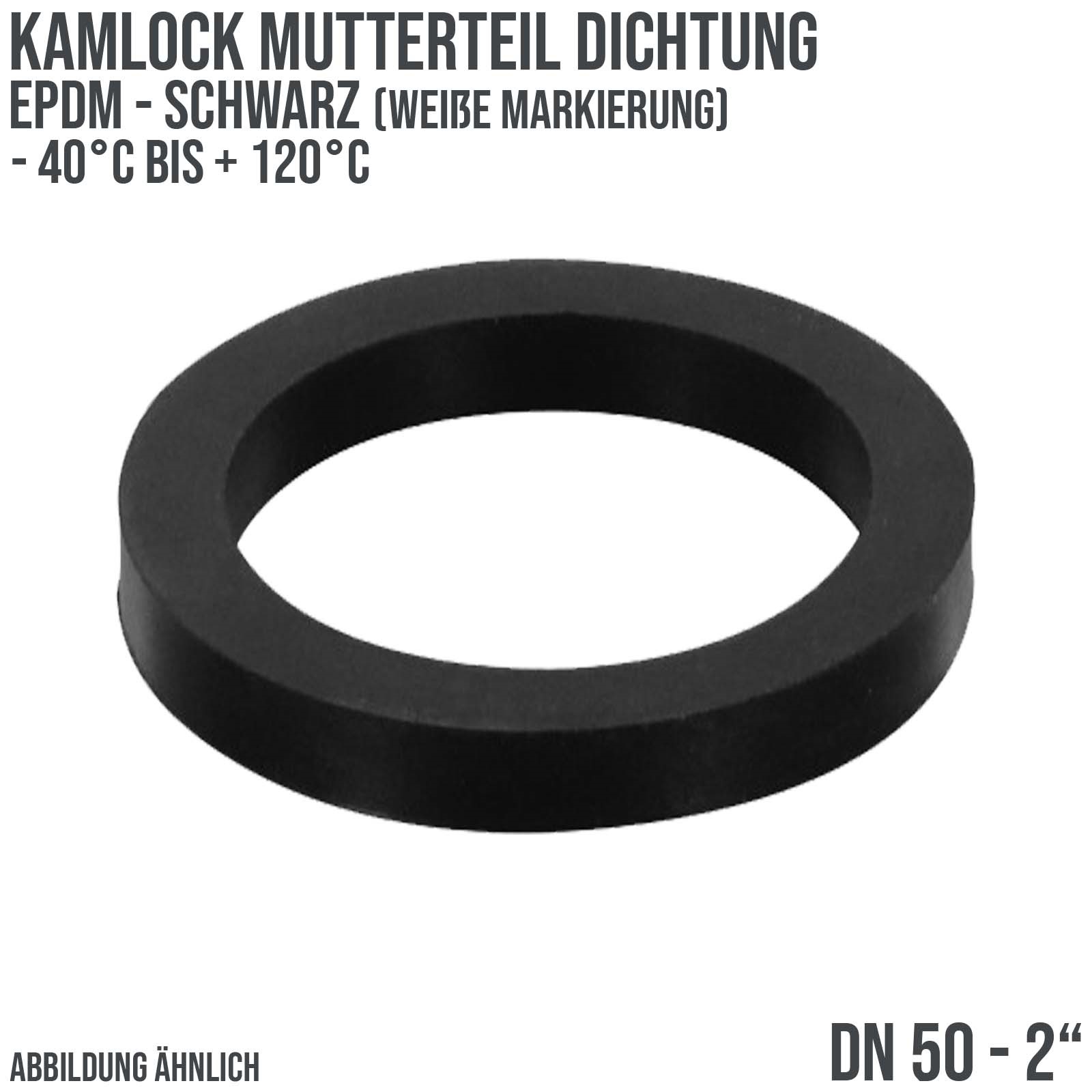 2" Zoll Kamlock Dichtung Mutterteil Kupplung schwarz/weiß DN 50